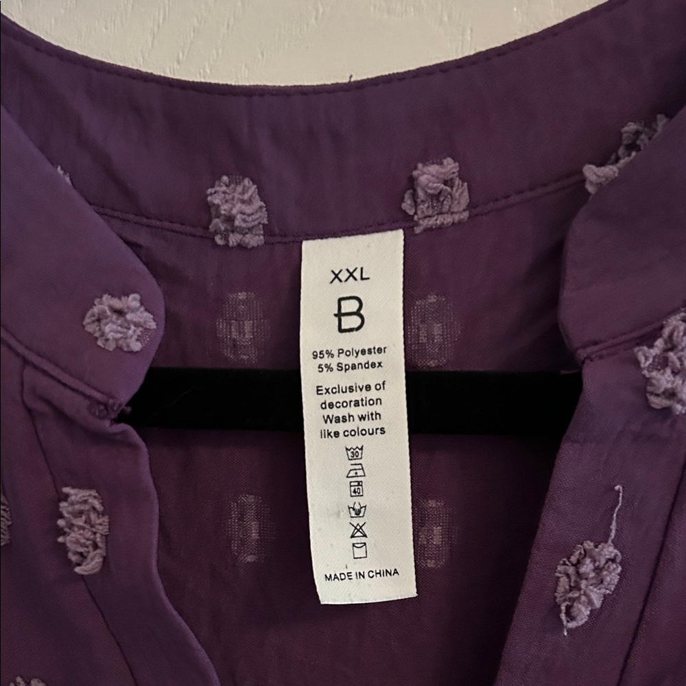 Purple Ruffle Sleeve Top - Picture 2 of 3